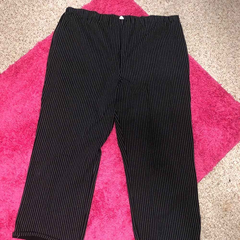 Black penstripe pants